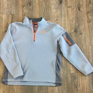 Under Armour men’s Light Gray and Bright Orange Pullover